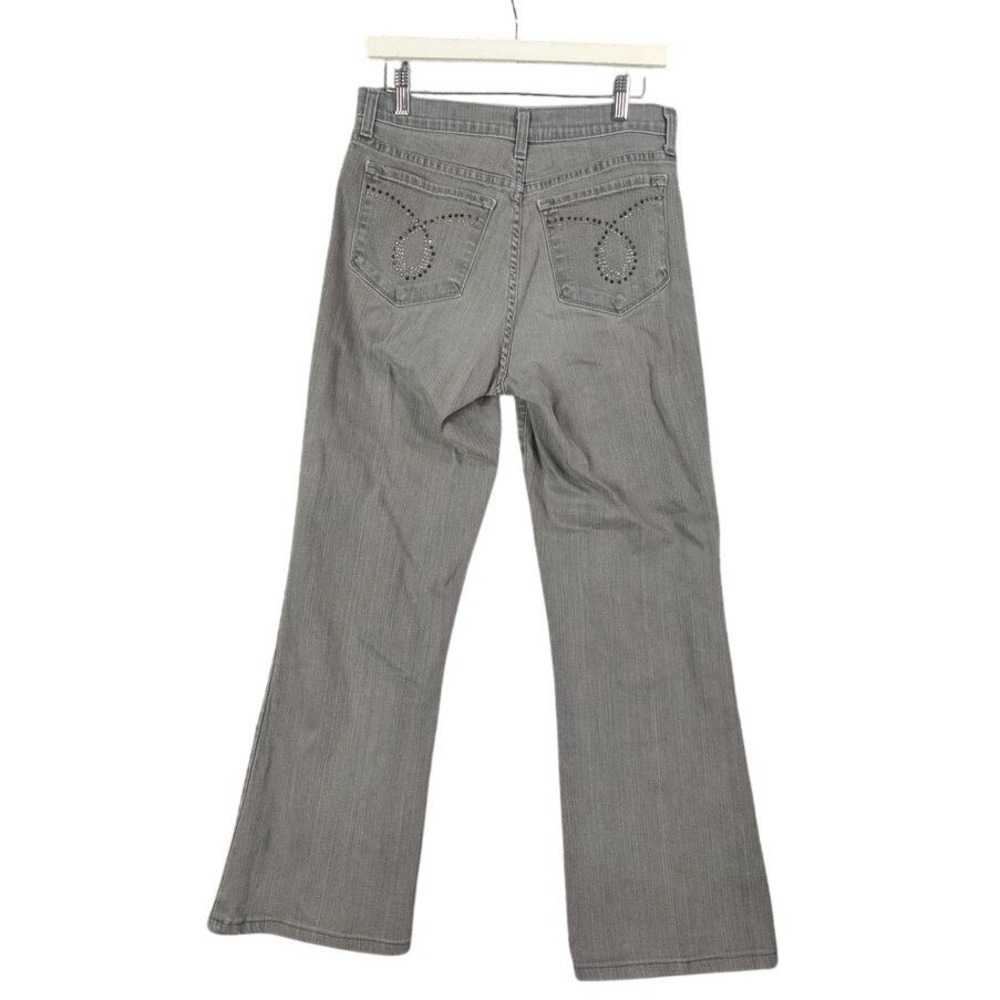 NYDJ Womens Y2K McBling Jeans 6 Gray Rhinestone Embellished Bootcut Stretch